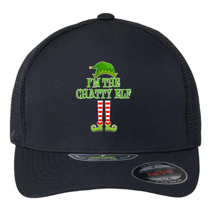 I'm The Chatty Elf Matching Family Christmas Flexfit Unipanel Trucker Cap