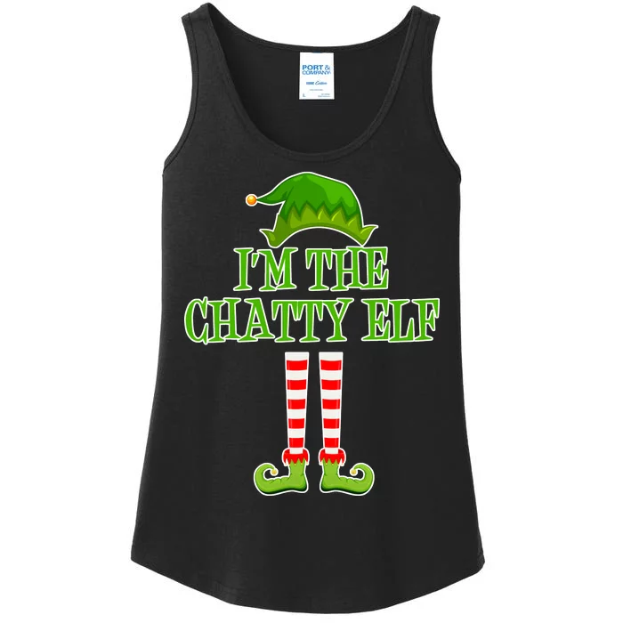 I'm The Chatty Elf Matching Family Christmas Ladies Essential Tank