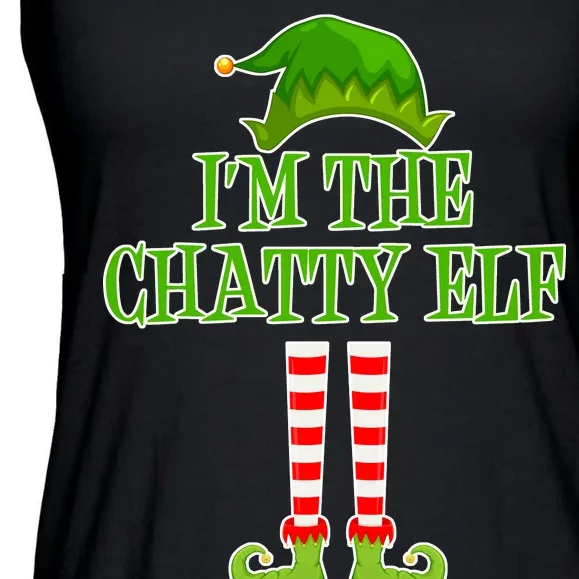 I'm The Chatty Elf Matching Family Christmas Ladies Essential Flowy Tank