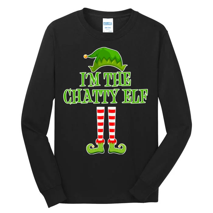 I'm The Chatty Elf Matching Family Christmas Tall Long Sleeve T-Shirt