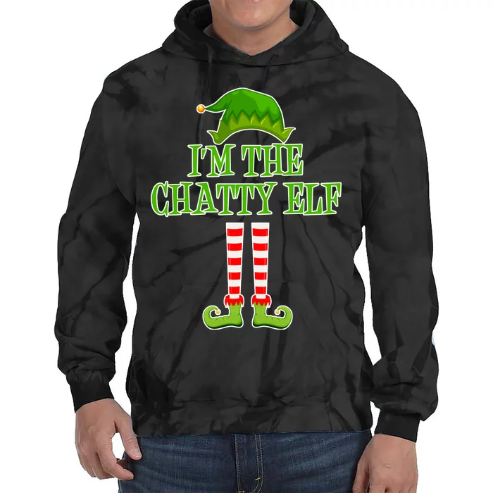 I'm The Chatty Elf Matching Family Christmas Tie Dye Hoodie