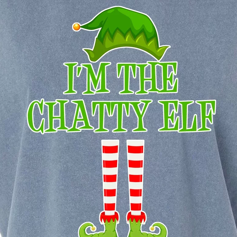 I'm The Chatty Elf Matching Family Christmas Garment-Dyed Women's Muscle Tee