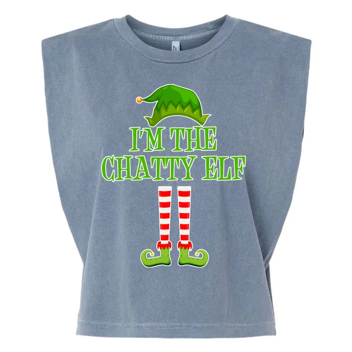 I'm The Chatty Elf Matching Family Christmas Garment-Dyed Women's Muscle Tee