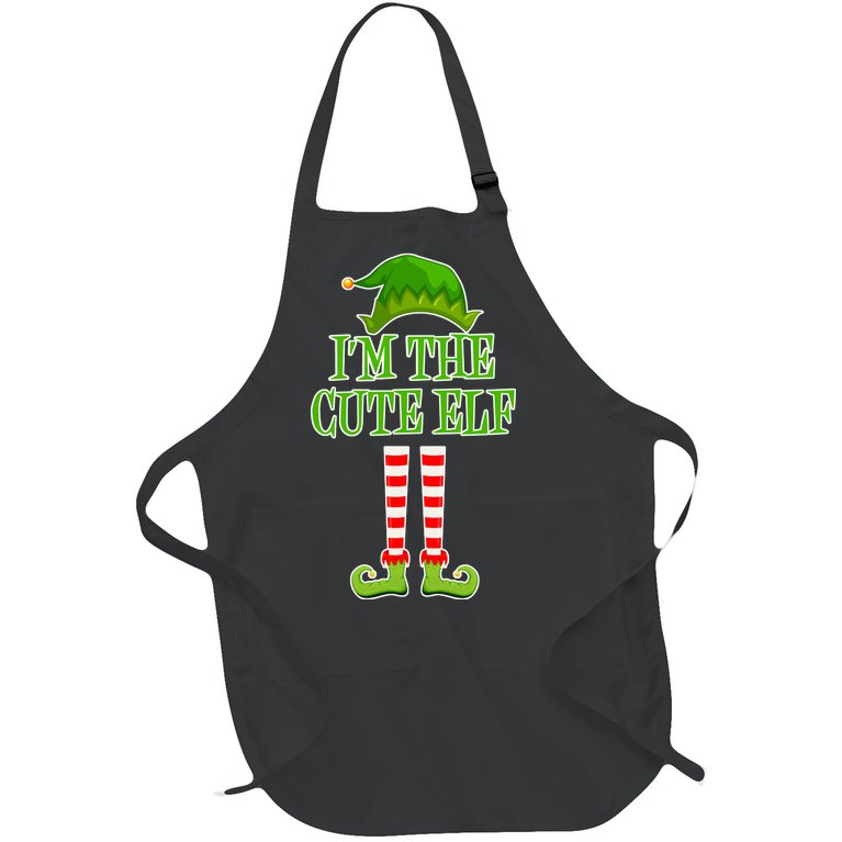 I'm The Cute Elf Matching Family Christmas Full-Length Apron With Pockets