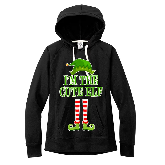 I'm The Cute Elf Matching Family Christmas Women's Fleece Hoodie