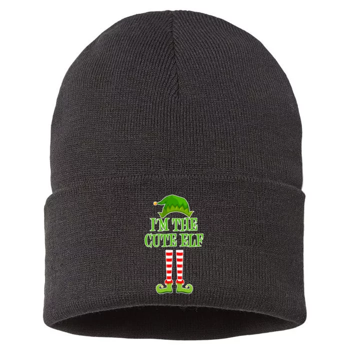 I'm The Cute Elf Matching Family Christmas Sustainable Knit Beanie