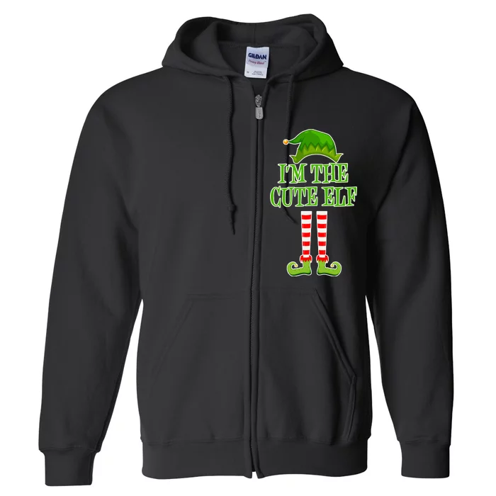 I'm The Cute Elf Matching Family Christmas Full Zip Hoodie