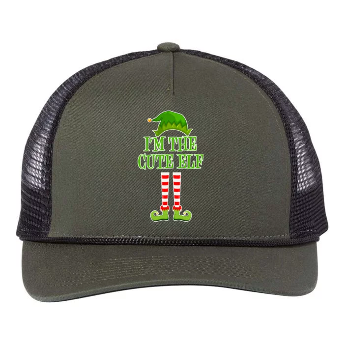 I'm The Cute Elf Matching Family Christmas Retro Rope Trucker Hat Cap