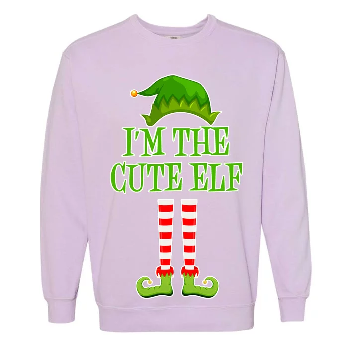 I'm The Cute Elf Matching Family Christmas Garment-Dyed Sweatshirt