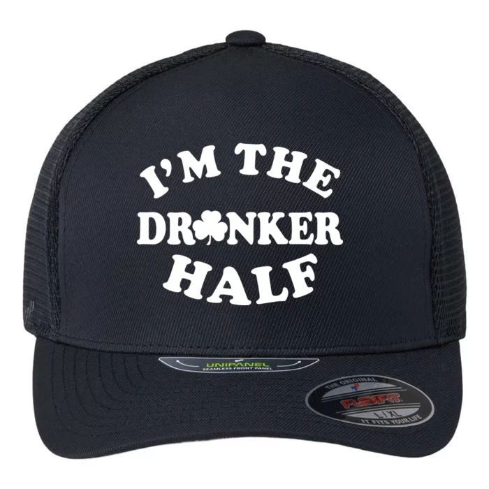 I'm The Drunker Half Irish Shamrock St. Patrick's Day Flexfit Unipanel Trucker Cap