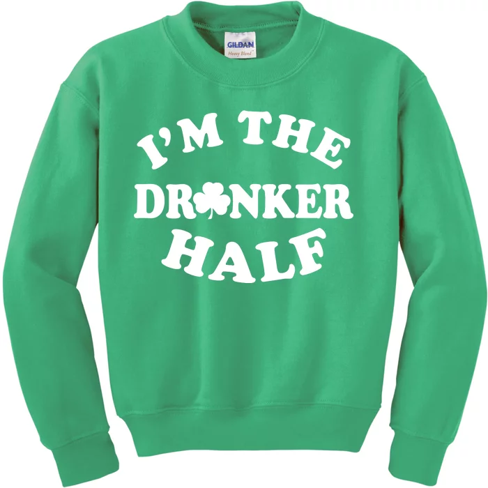 I'm The Drunker Half Irish Shamrock St. Patrick's Day Kids Sweatshirt