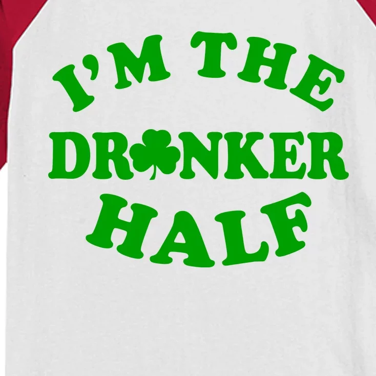 I'm The Drunker Half Irish Shamrock St. Patrick's Day Kids Colorblock Raglan Jersey