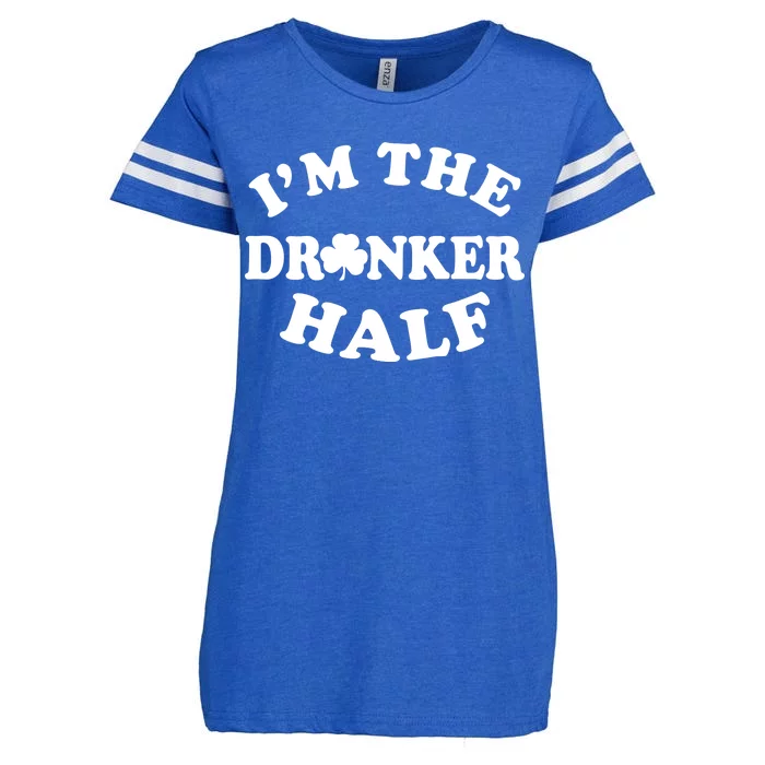 I'm The Drunker Half Irish Shamrock St. Patrick's Day Enza Ladies Jersey Football T-Shirt