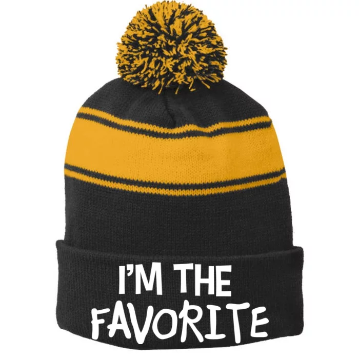 I'm The Favorite Stripe Pom Pom Beanie