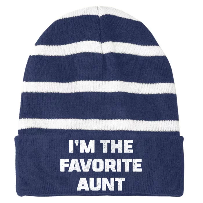 I'm the Favorite Aunt Striped Beanie with Solid Band