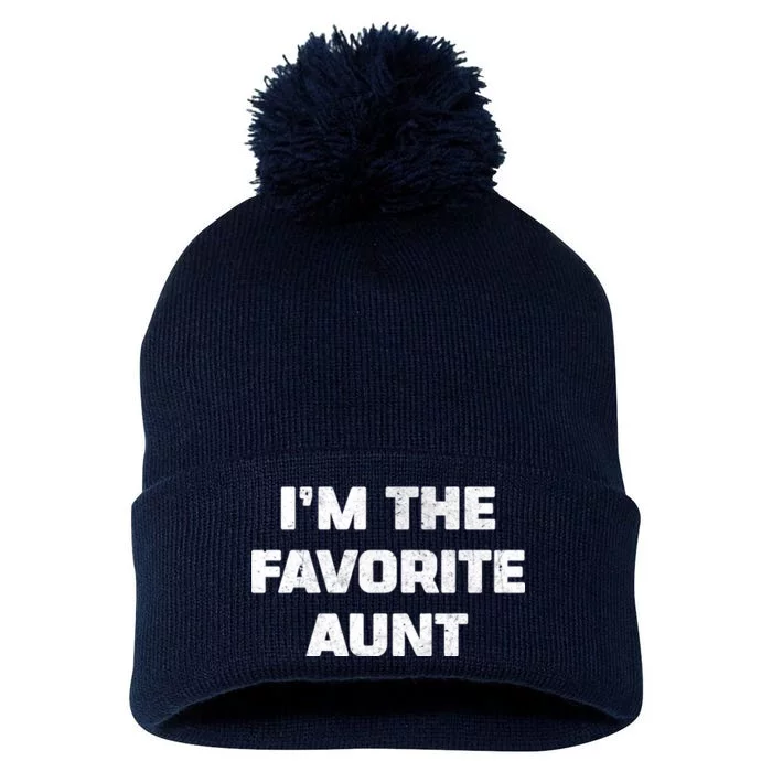 I'm the Favorite Aunt Pom Pom 12in Knit Beanie