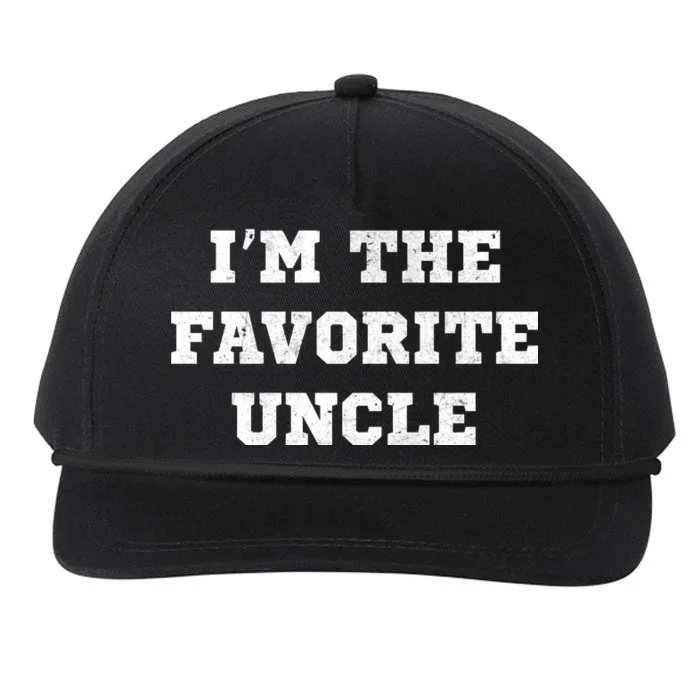 I'm The Favorite Uncle Funny Distressed Snapback Five-Panel Rope Hat