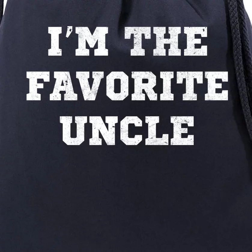 I'm The Favorite Uncle Funny Distressed Drawstring Bag