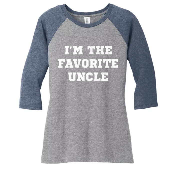 I'm The Favorite Uncle Funny Distressed Women's Tri-Blend 3/4-Sleeve Raglan Shirt