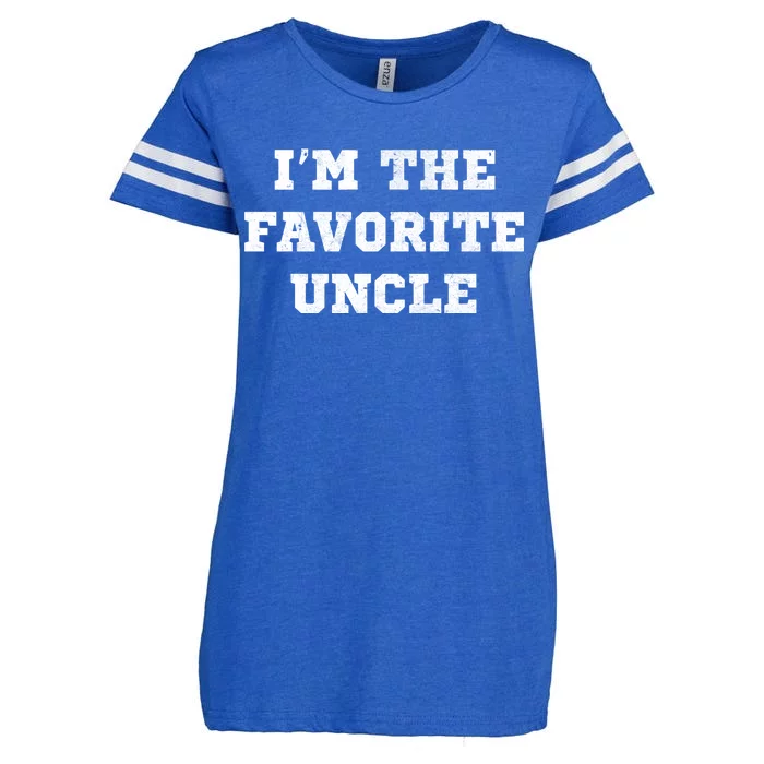 I'm The Favorite Uncle Funny Distressed Enza Ladies Jersey Football T-Shirt