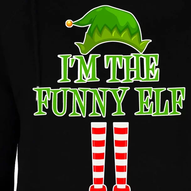 I'm The Funny Elf Matching Family Christmas Womens Funnel Neck Pullover Hood