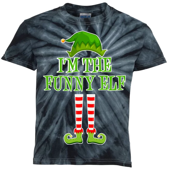 I'm The Funny Elf Matching Family Christmas Kids Tie-Dye T-Shirt