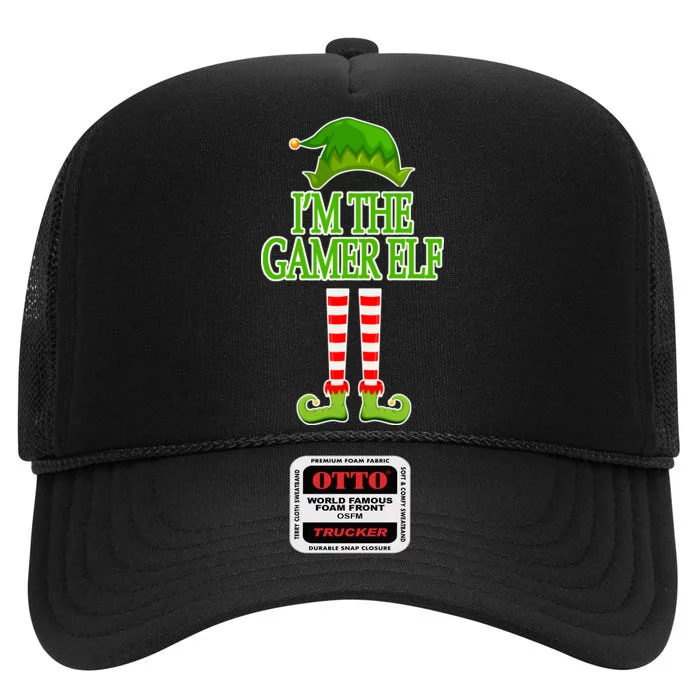 I'm The Gamer Elf Matching Family Christmas High Crown Mesh Trucker Hat