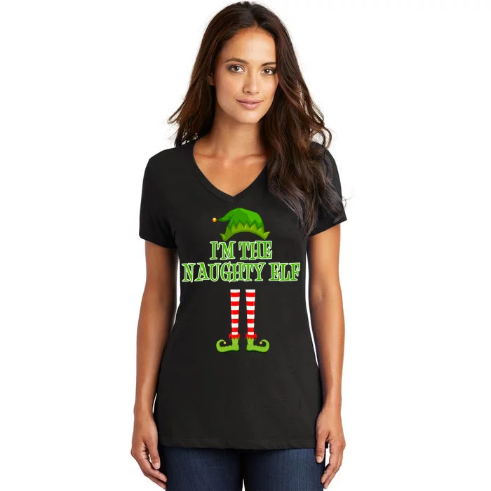 I'm The Naughty Elf Matching Family Christmas Women's V-Neck T-Shirt