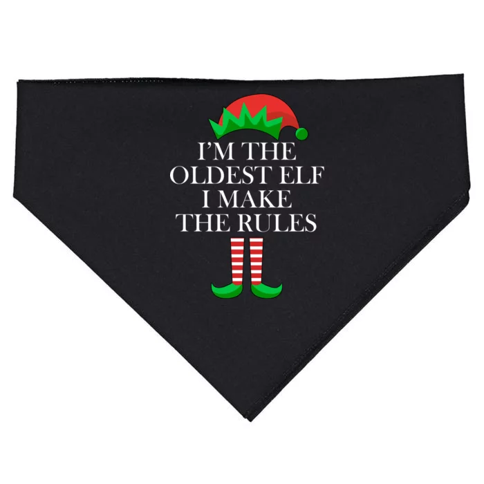 I'm The Oldest Elf I Make The Rules Matching Christmas USA-Made Doggie Bandana