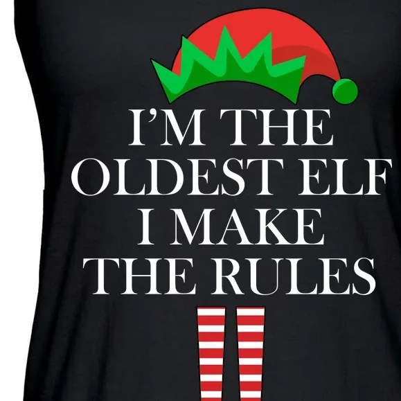 I'm The Oldest Elf I Make The Rules Matching Christmas Ladies Essential Flowy Tank