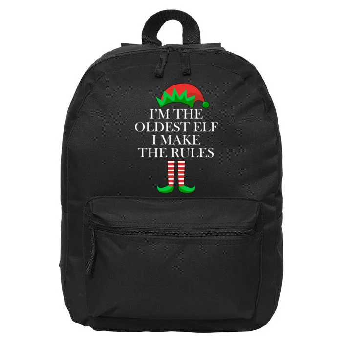 I'm The Oldest Elf I Make The Rules Matching Christmas 16 in Basic Backpack