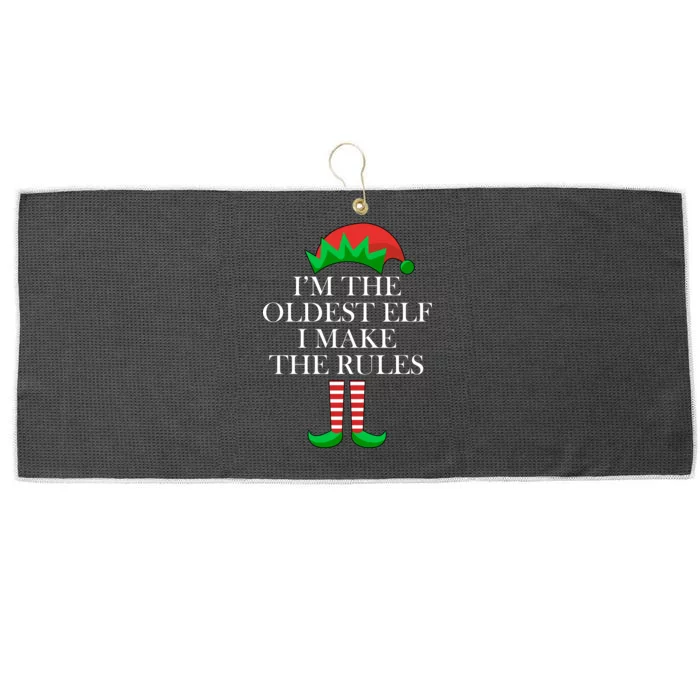 I'm The Oldest Elf I Make The Rules Matching Christmas Large Microfiber Waffle Golf Towel