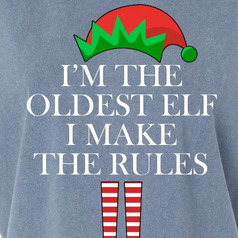 I'm The Oldest Elf I Make The Rules Matching Christmas Garment-Dyed Women's Muscle Tee