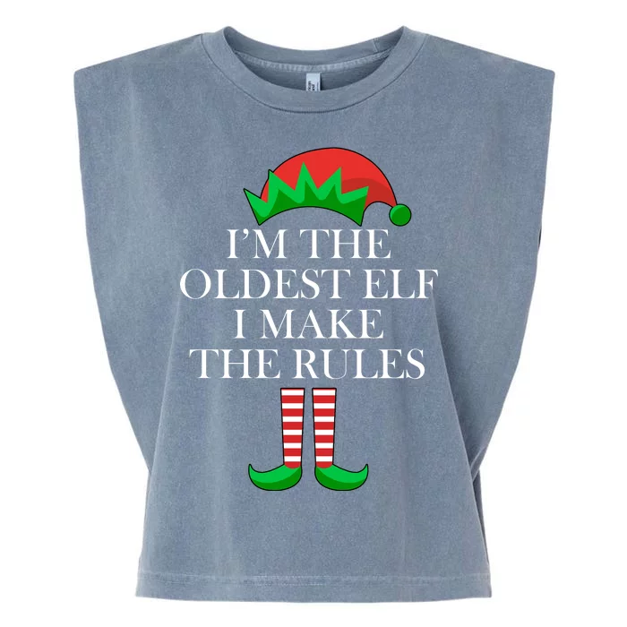 I'm The Oldest Elf I Make The Rules Matching Christmas Garment-Dyed Women's Muscle Tee