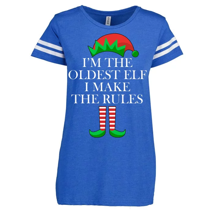 I'm The Oldest Elf I Make The Rules Matching Christmas Enza Ladies Jersey Football T-Shirt