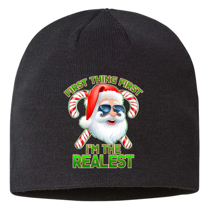 I'm The Realest Santa Claus Christmas Candy 8 1/2in Sustainable Knit Beanie