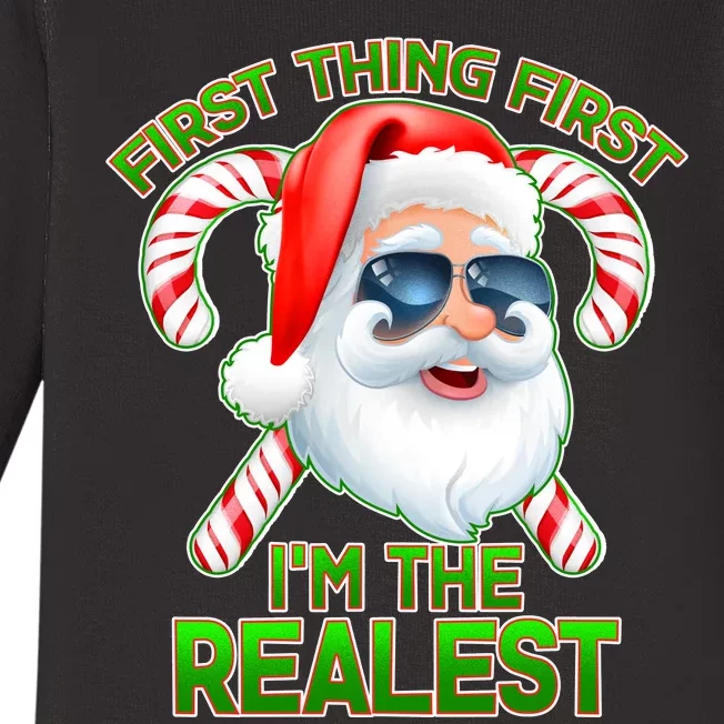 I'm The Realest Santa Claus Christmas Candy Baby Long Sleeve Bodysuit