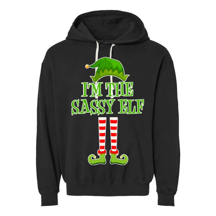 I'm The Sassy Elf Matching Family Christmas Garment-Dyed Fleece Hoodie