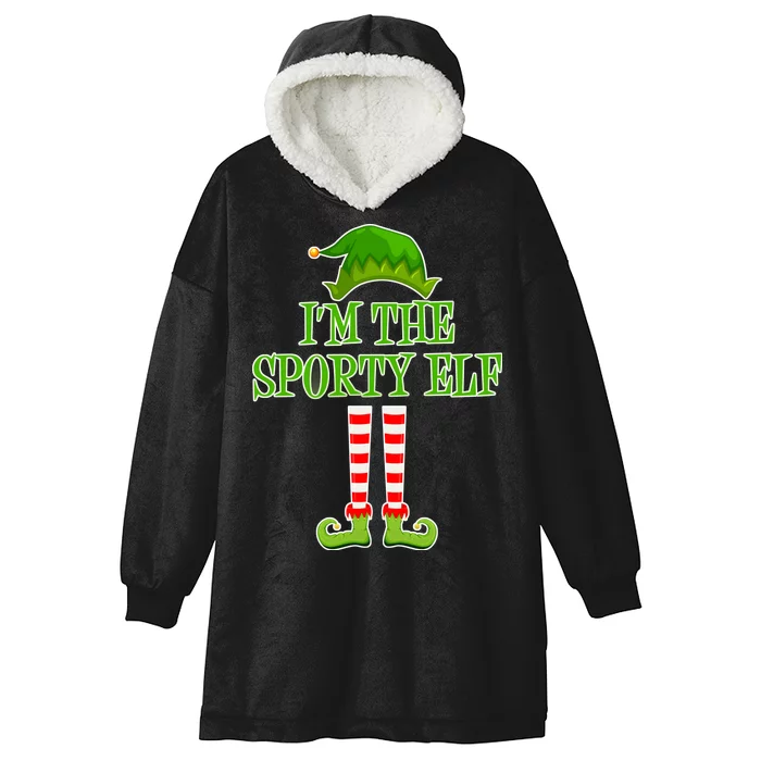 I'm The Sporty Elf Matching Family Christmas Hooded Wearable Blanket