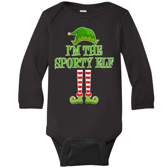 I'm The Sporty Elf Matching Family Christmas Baby Long Sleeve Bodysuit