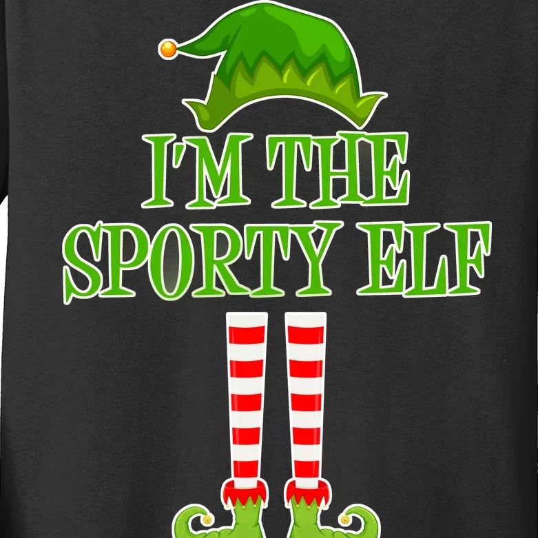 I'm The Sporty Elf Matching Family Christmas Kids Long Sleeve Shirt