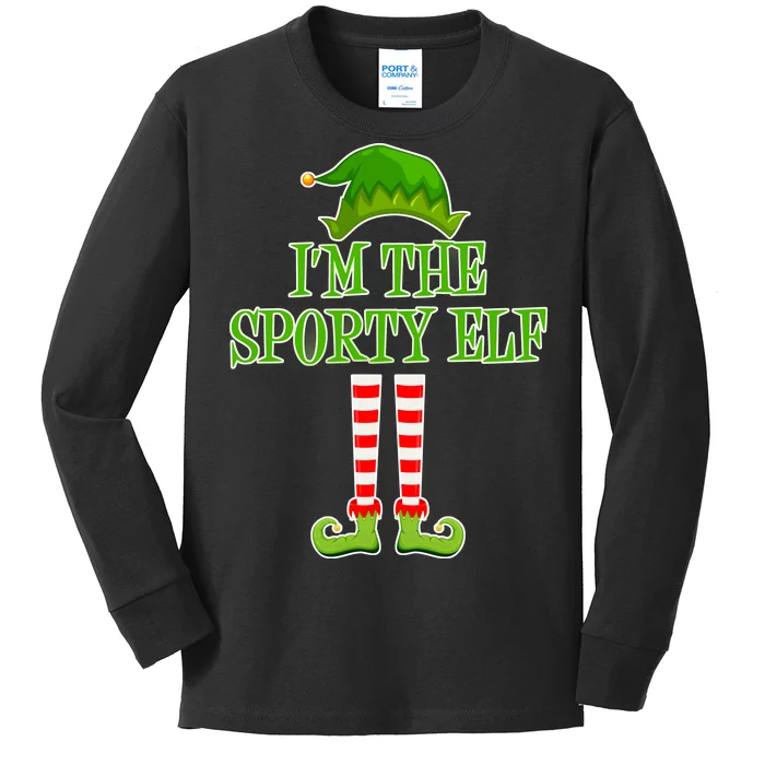 I'm The Sporty Elf Matching Family Christmas Kids Long Sleeve Shirt