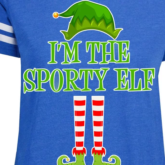 I'm The Sporty Elf Matching Family Christmas Enza Ladies Jersey Football T-Shirt