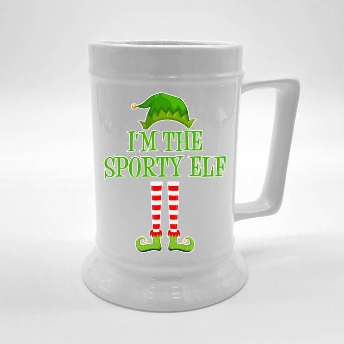 I'm The Sporty Elf Matching Family Christmas Front & Back Beer Stein