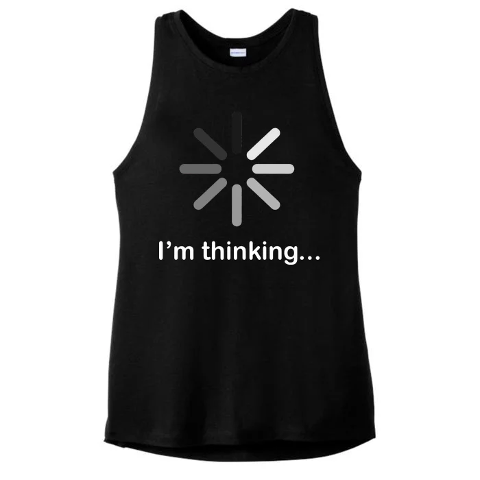 I'm Thinking Loading Logo Ladies Tri-Blend Wicking Tank