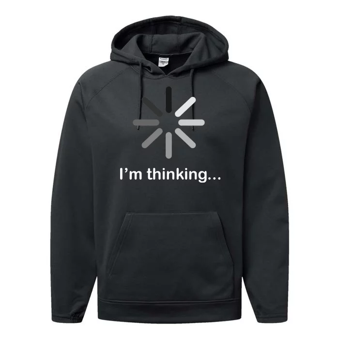 I'm Thinking Loading Logo Performance Fleece Hoodie