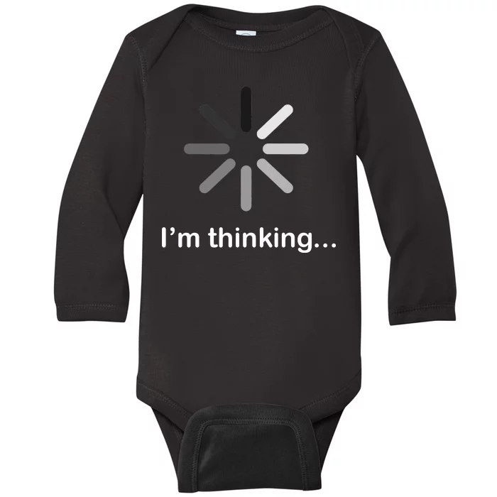 I'm Thinking Loading Logo Baby Long Sleeve Bodysuit