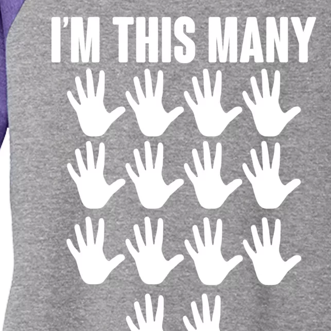 I'm This Many - 70th Birthday Women's Tri-Blend 3/4-Sleeve Raglan Shirt