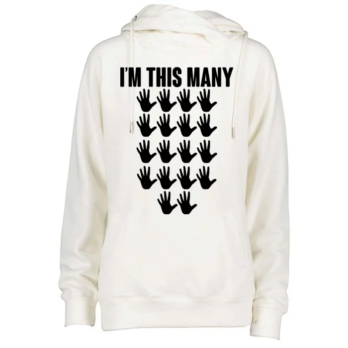 I'm This Many - 90th Birthday Womens Funnel Neck Pullover Hood