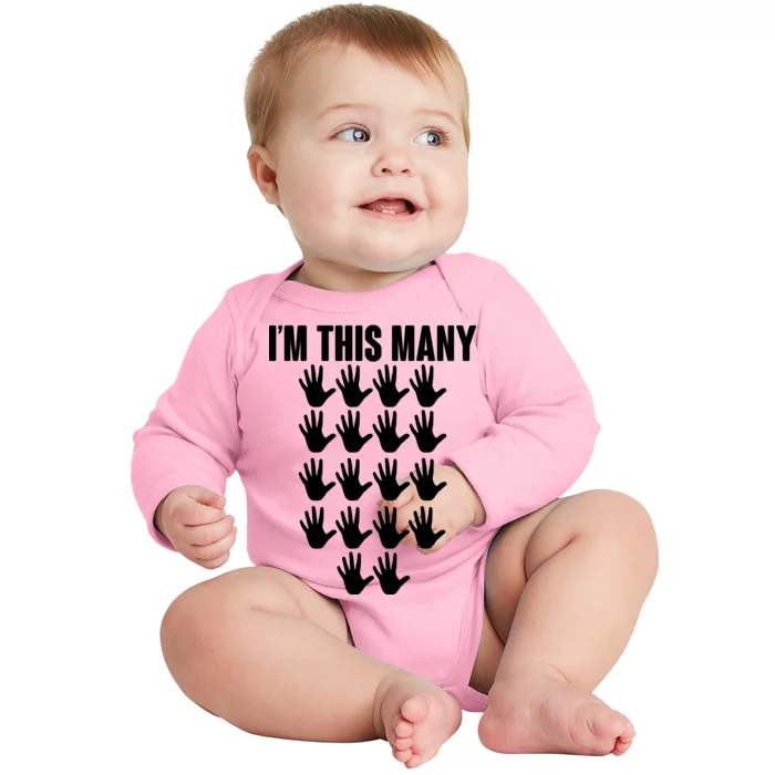 I'm This Many - 90th Birthday Baby Long Sleeve Bodysuit